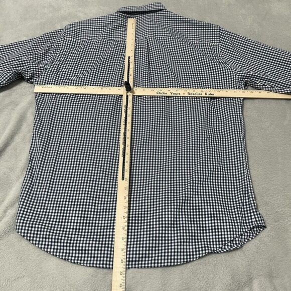 Peter Millar Shirt Mens XL Blue Check Nanoluxe EasyCare Long Sleeve Button Down - Picture 6 of 8